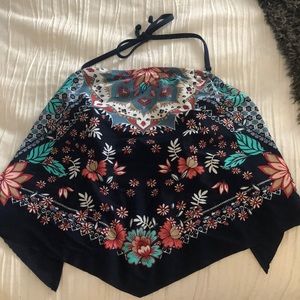 Tankini top with open back